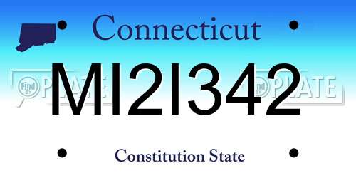 MI2I342 Connecticut License Plate