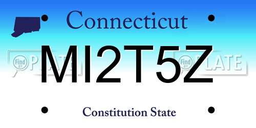 MI2T5Z Connecticut License Plate