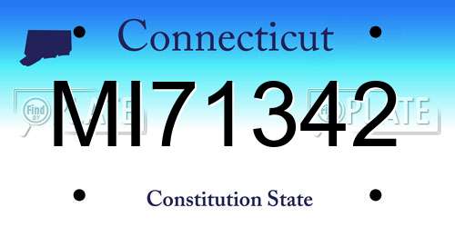MI71342 Connecticut License Plate