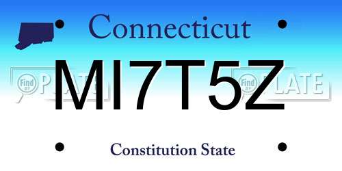 MI7T5Z Connecticut License Plate