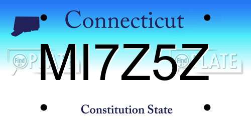 MI7Z5Z Connecticut License Plate