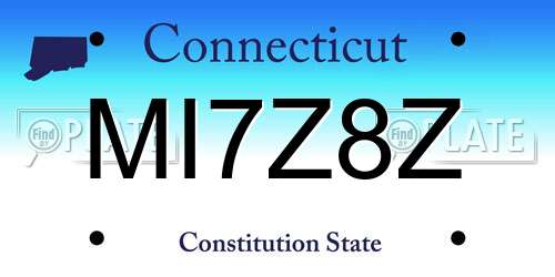 MI7Z8Z Connecticut License Plate