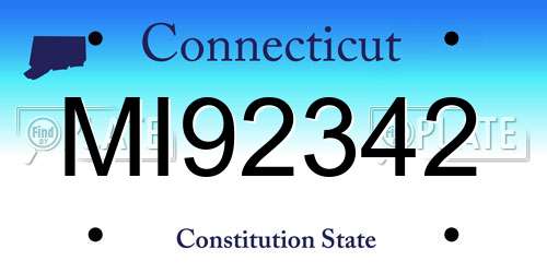 MI92342 Connecticut License Plate