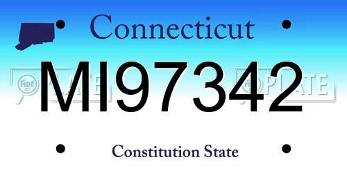 MI97342 Connecticut License Plate