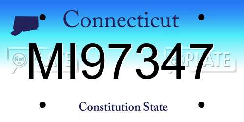 MI97347 Connecticut License Plate