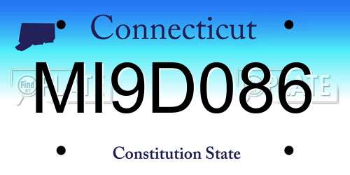 MI9D086 Connecticut License Plate
