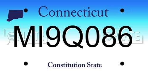 MI9Q086 Connecticut License Plate