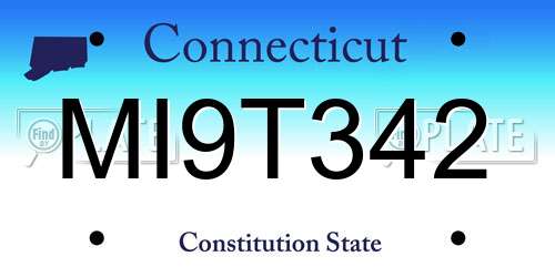 MI9T342 Connecticut License Plate