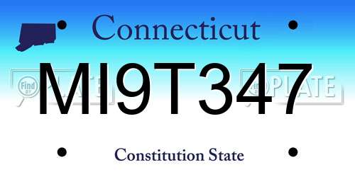 MI9T347 Connecticut License Plate