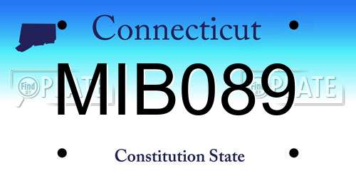 MIB089 Connecticut License Plate