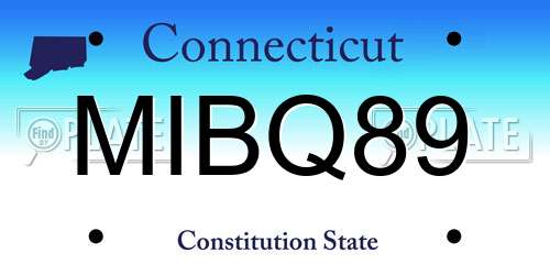 MIBQ89 Connecticut License Plate