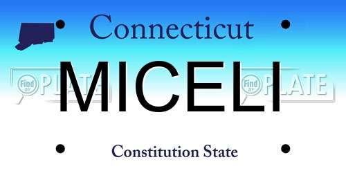 MICELI Connecticut License Plate