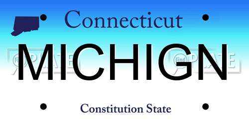 MICHIGN Connecticut License Plate