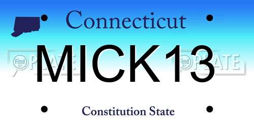 MICK13 Connecticut License Plate