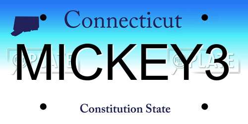 MICKEY3 Connecticut License Plate