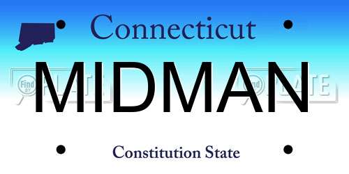 MIDMAN Connecticut License Plate