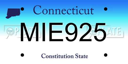 MIE925 Connecticut License Plate