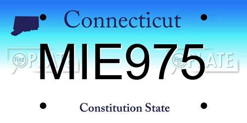 MIE975 Connecticut License Plate