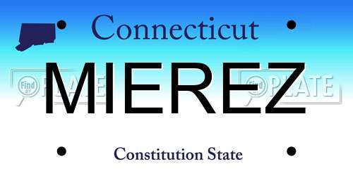 MIEREZ Connecticut License Plate