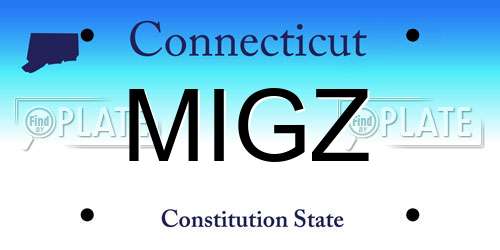 MIGZ Connecticut License Plate