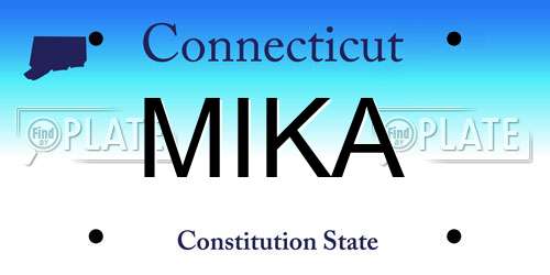 MIKA Connecticut License Plate