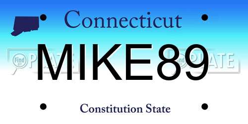 MIKE89 Connecticut License Plate