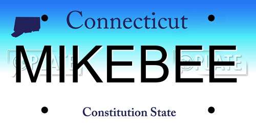 MIKEBEE Connecticut License Plate