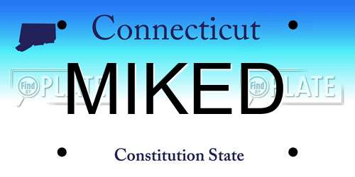 MIKED Connecticut License Plate