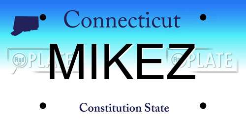 MIKEZ Connecticut License Plate
