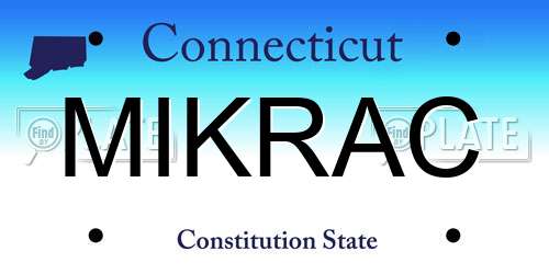 MIKRAC Connecticut License Plate