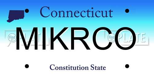 MIKRCO Connecticut License Plate