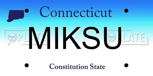 MIKSU Connecticut License Plate