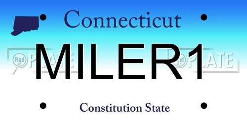 MILER1 Connecticut License Plate