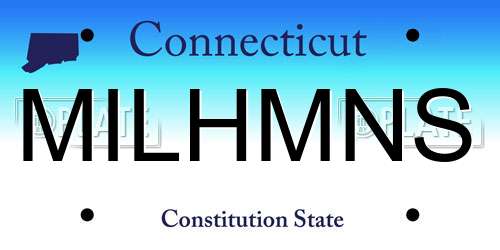 MILHMNS Connecticut License Plate