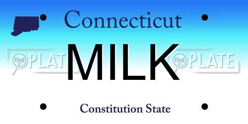 MILK Connecticut License Plate