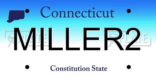 MILLER2 Connecticut License Plate