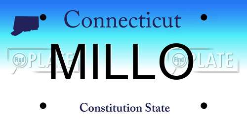 MILLO Connecticut License Plate