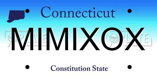 MIMIXOX Connecticut License Plate
