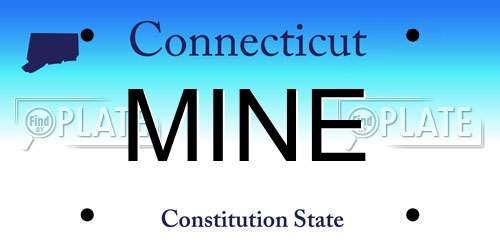MINE Connecticut License Plate