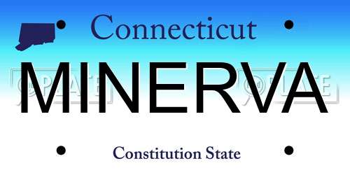 MINERVA Connecticut License Plate