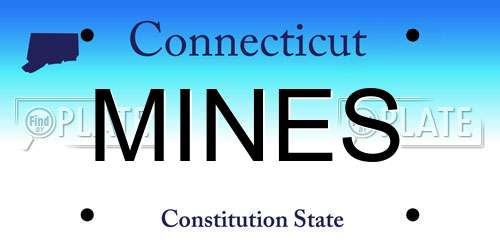 MINES Connecticut License Plate