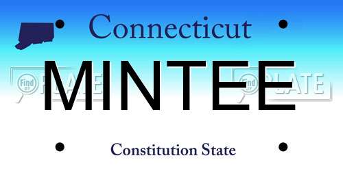 MINTEE Connecticut License Plate