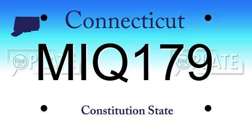 MIQ179 Connecticut License Plate