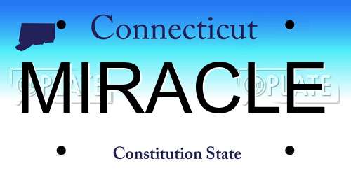 MIRACLE Connecticut License Plate
