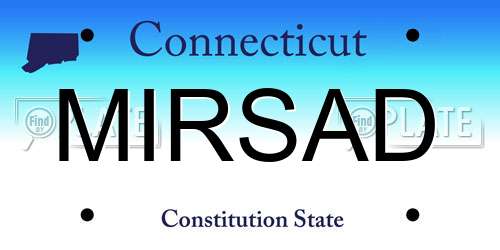 MIRSAD Connecticut License Plate