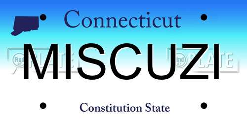 MISCUZI Connecticut License Plate