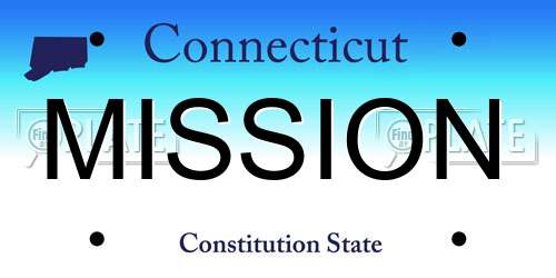 MISSION Connecticut License Plate