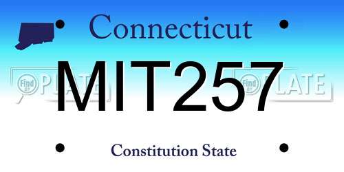 MIT257 Connecticut License Plate