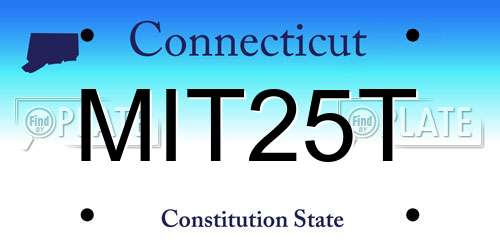 MIT25T Connecticut License Plate