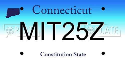 MIT25Z Connecticut License Plate